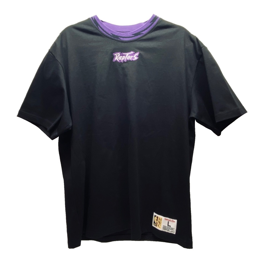 Toronto Raptors NBA Shirt Men's L Playmaker Vtg Logo‎ HWC Mitchell & Ness NWOT
